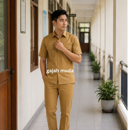 Gajah Muda Seragam PNS Pemda Pria Wanita Baju Pdh Pegawai Negeri Baju Guru Pns Pemda Khaki Muda