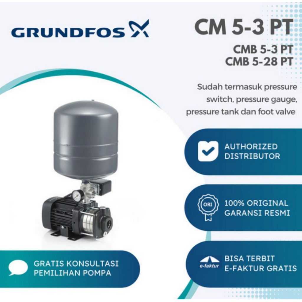 Pompa Booster Grundfos CMB 5-28PT / Dulu CM 5-3 PT