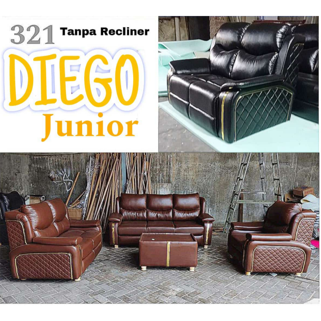 Sofa ruang tamu minimalis / Kursi tamu empuk / Sofa diego junior 321 / Jabodetabek+