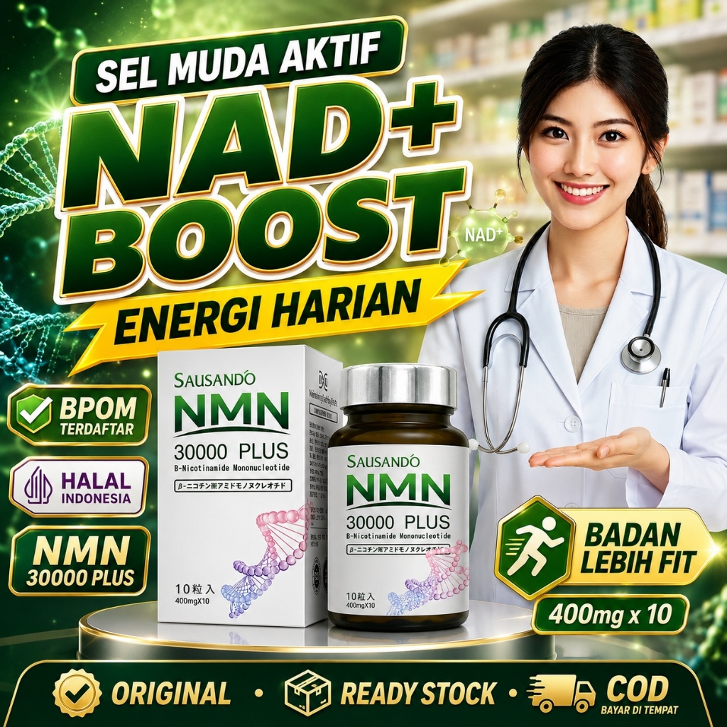 SAUSANDO NMN Suplemen NAD+ Kapsul Anti-Penuaan Niacinamide Menghilangkan Kerutan