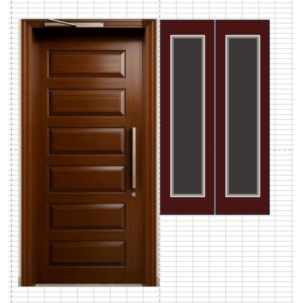 kusen plus pintu ukuran 80*200 cm dan jendela rendeng 2