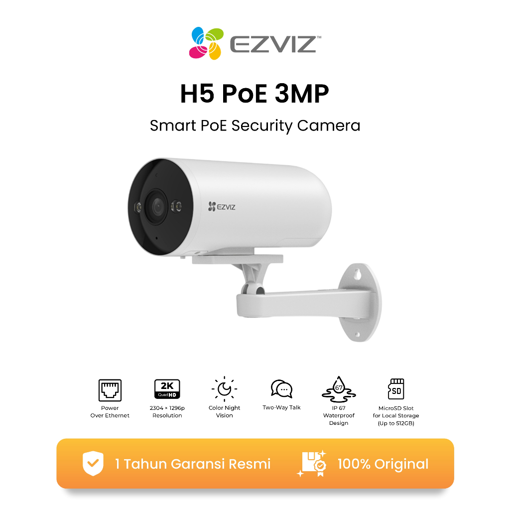 EZVIZ H5 POE 3MP SMART POE SECURITY CAMERA