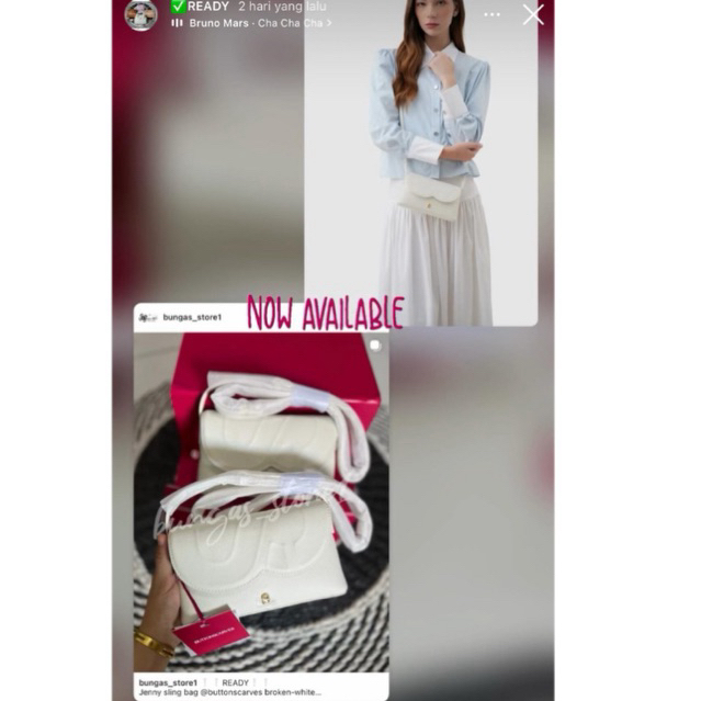 Jenny sling bag buttonscarves broken white
