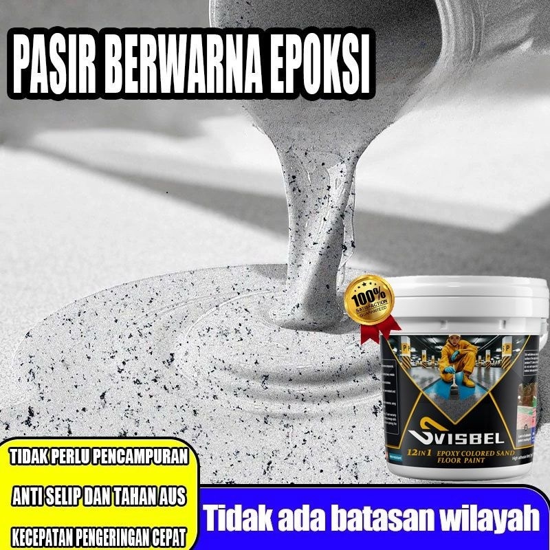 Cat lantai epoxy cat lantai pasir berwarna cat lantai anti luntur dan tahan aus cat bengkel cat lant
