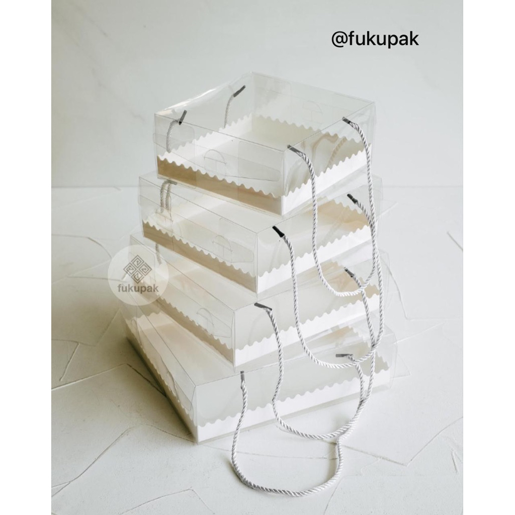 (10pcs) Box Mika Tali 18x18x8 mika kue cake hamper