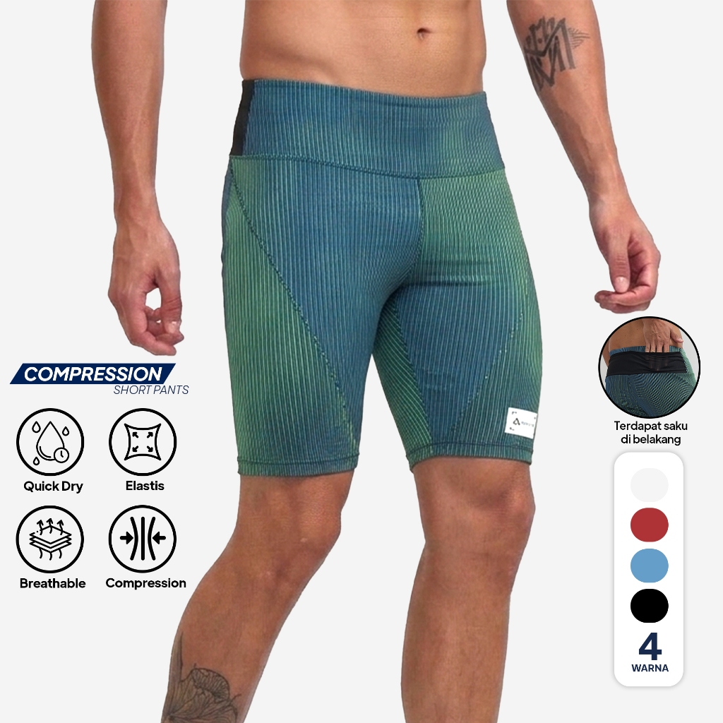 Celana Short Pria Gen Active - Quick Dry Anti Gerah, 4-Way Stretch Untuk Gym Running HIIT
