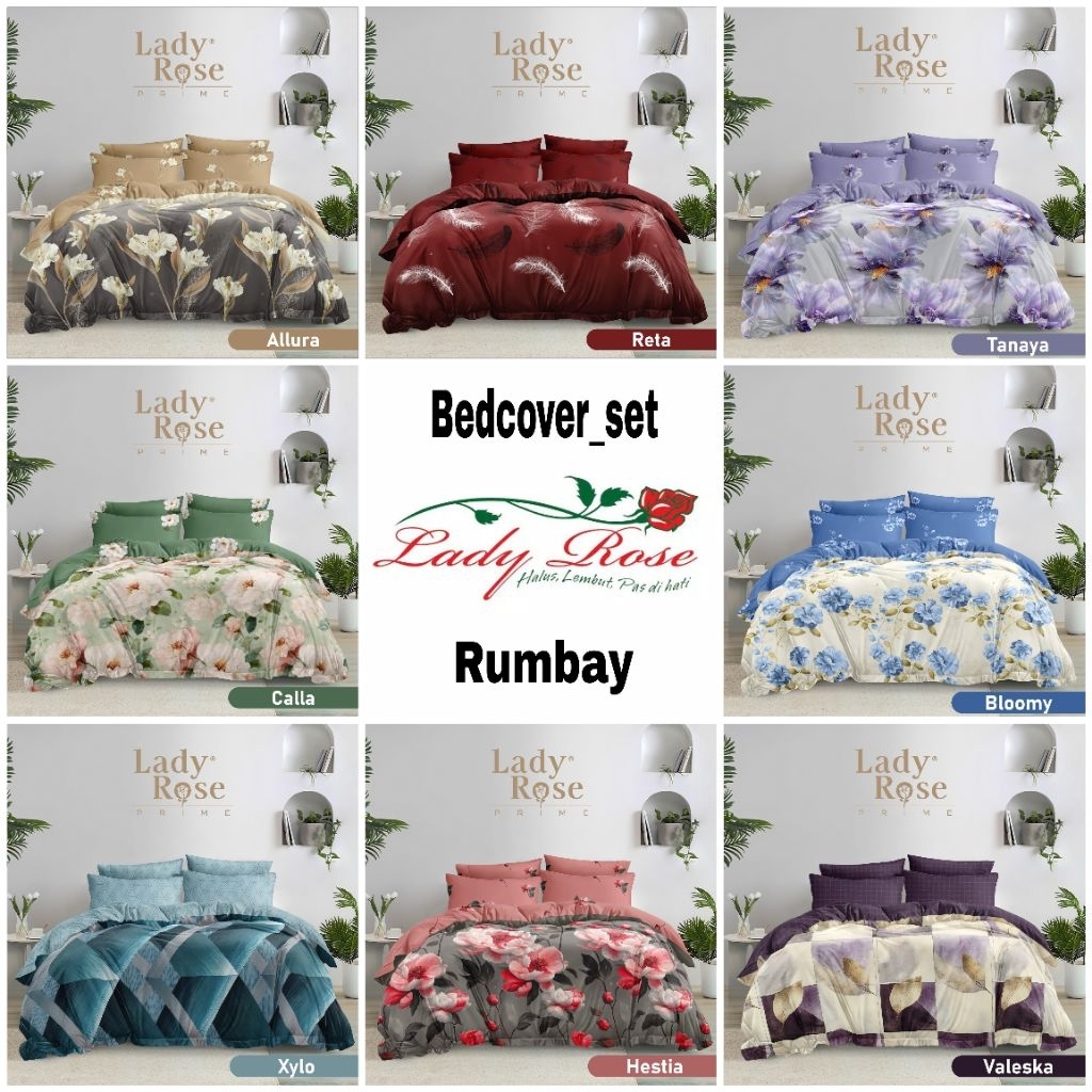 Lady Rose - Bedcover lady rose 180x200 bed cover set rumbai lady rose original