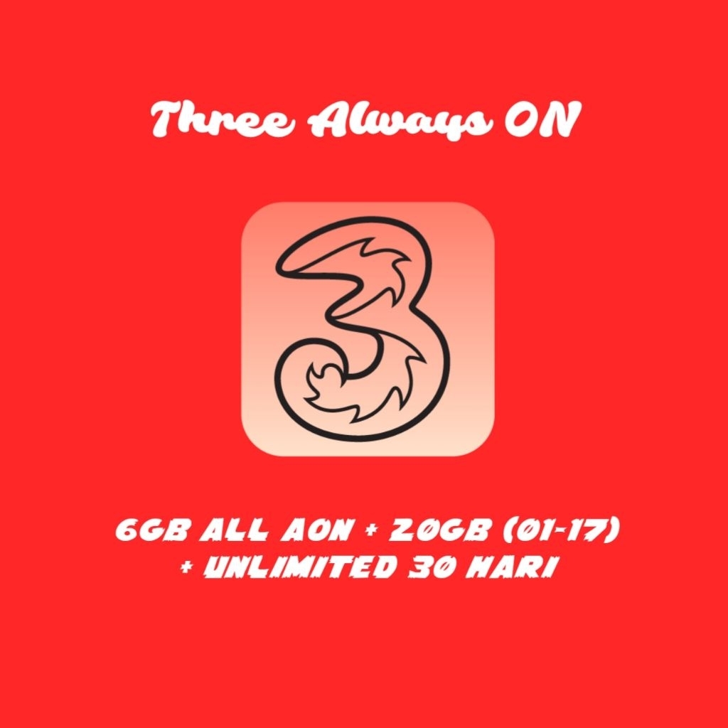 Kuota Three Always ON (Termurah)