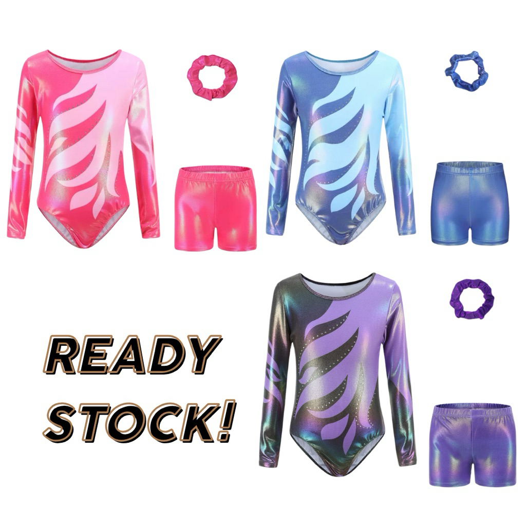 [READY STOCK] Tiny Queens SL-4 Gymnastic Leotard Anak Import/Baju Senam Gymnastic Anak Perempuan Len