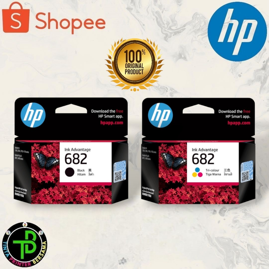 Tinta Hp 682 / Tinta Cartridge Hp 682 Black & Colour Original