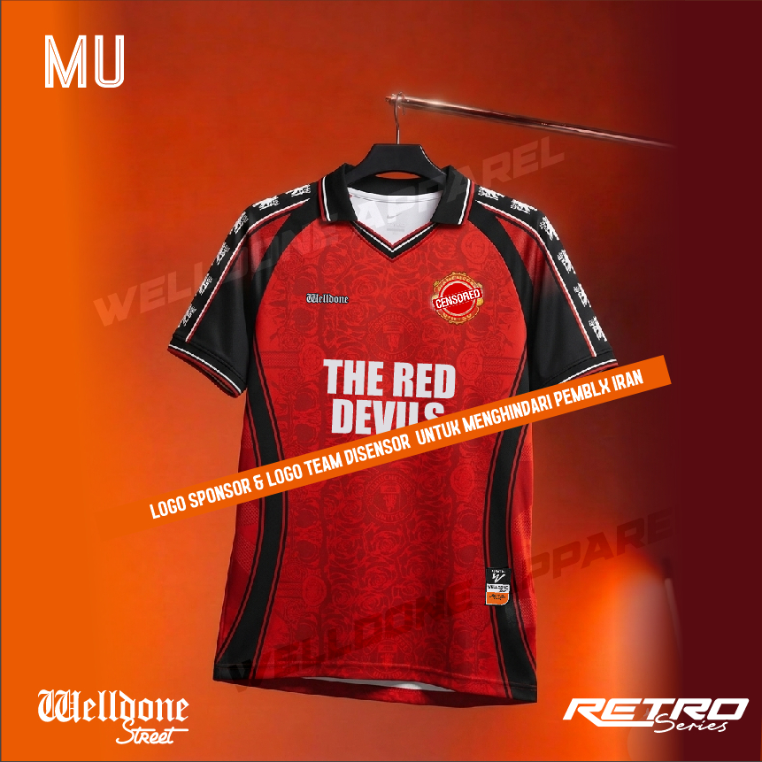 WORLDCUP SERIES  JERSEY RETRO CLUB /BAJU MOTIF RED DEVISL KING MU MANCHESTER UNITED JERSEY BOLA / JE