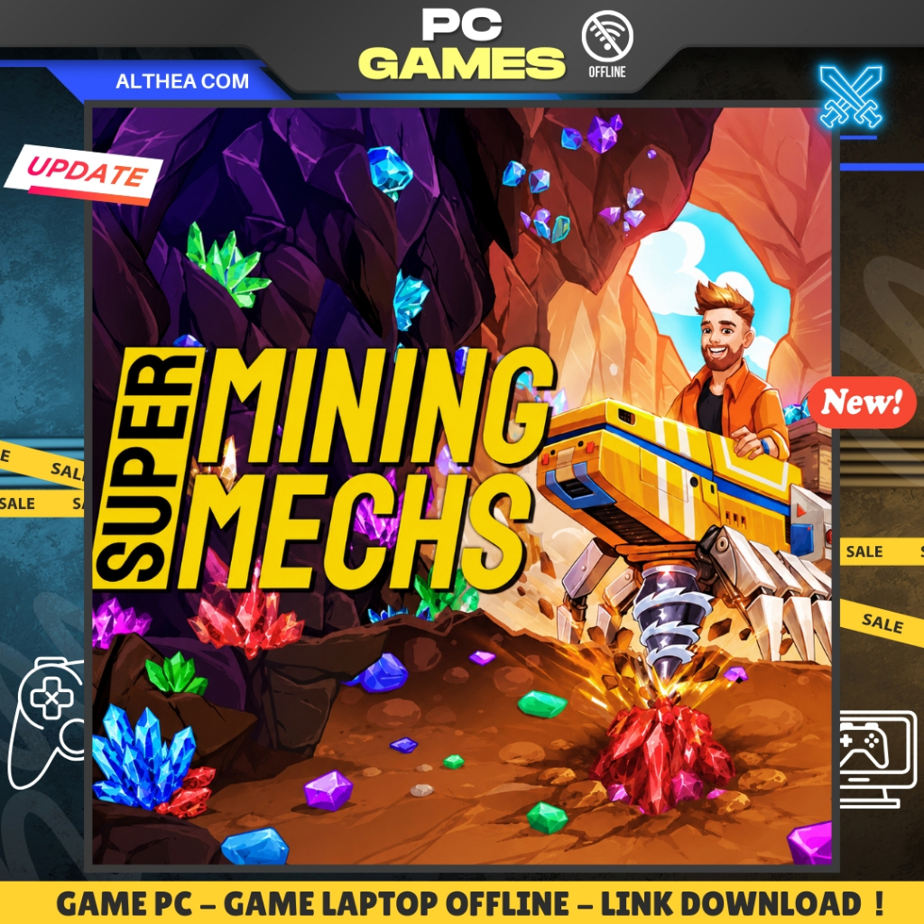 SUPER MINING MECHS - ACTION - MINING - CO-OP - GAME PC / LAPTOP - OFFLINE - ALTHEA COM