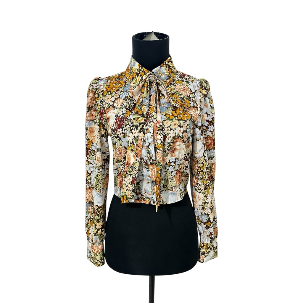 ZARA Floral Crop Blouse