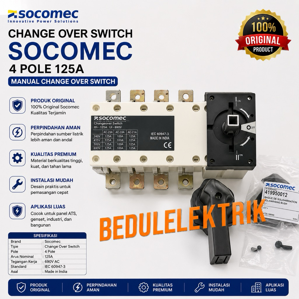 Change Over Switch Socomec / Cos Socomec 4p 200A Sircover