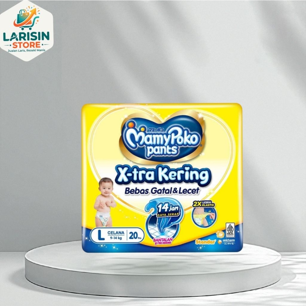 MamyPoko Pants X-tra Kering Ukuran L Isi 20 - Bebas Gatal & Lecet