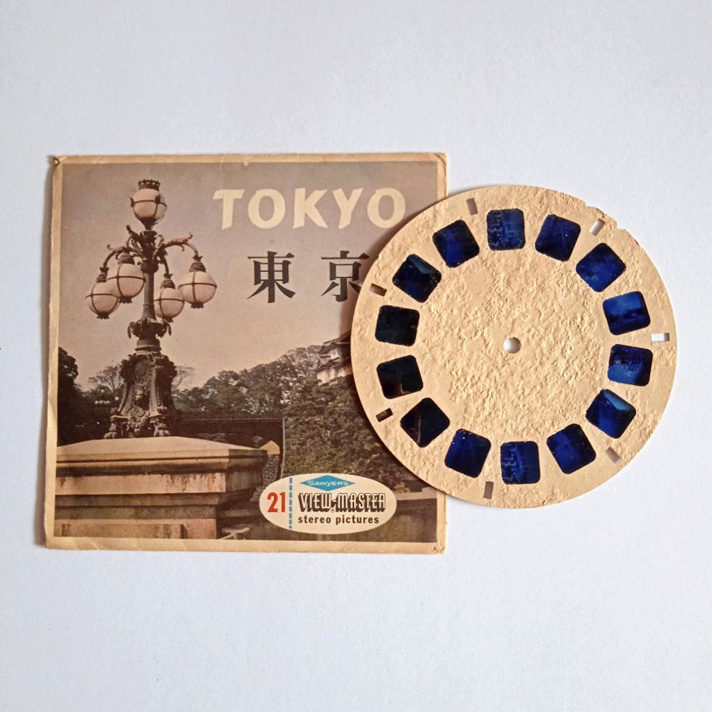 Antik Vintage Mainan Reel View-Master Merk Sawyer Made in USA Pemandangan Kota Tokyo Utuh Layak Kole