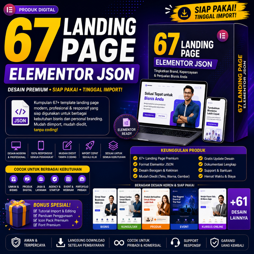 67 Template Landing Page Elementor JSON