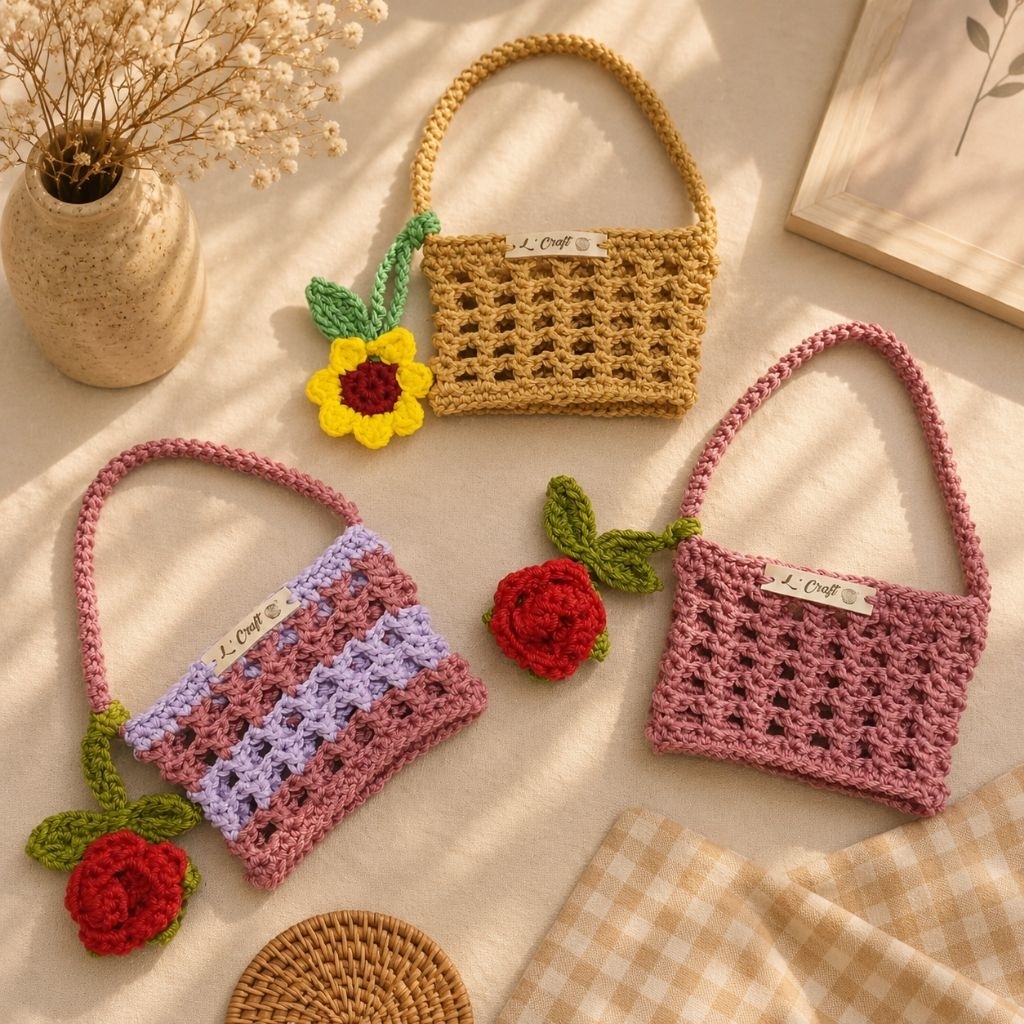 L'Craft Cup Holder Rajut Custom/Cup Sleeve Rajut/ Cup Holder Handmade/Reusable Cup Holder Kekinian/F