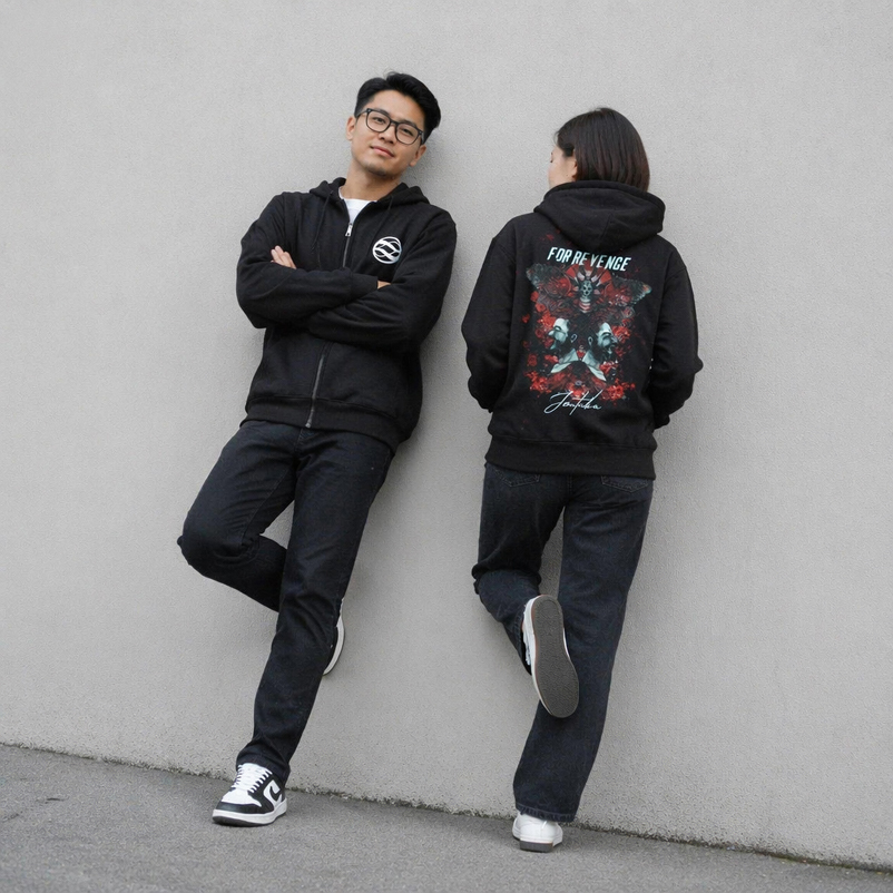 Sweater For Revenge Jentaka Hoodie Ritsleting Bahan Cotton Fleece Nyaman Adem || NEW ZIPPER HOODIE