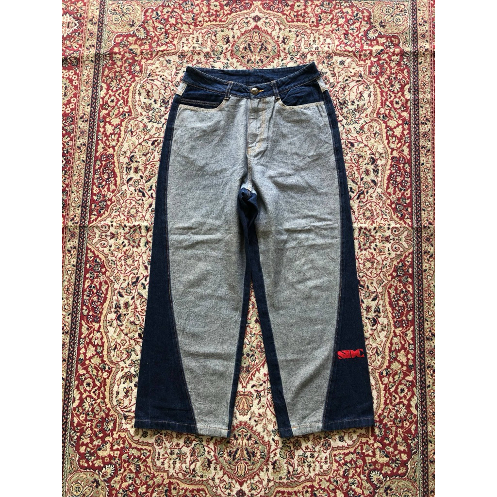 Celana Sculptor reverse block denim pants Vintage Denim Color block Hi369
