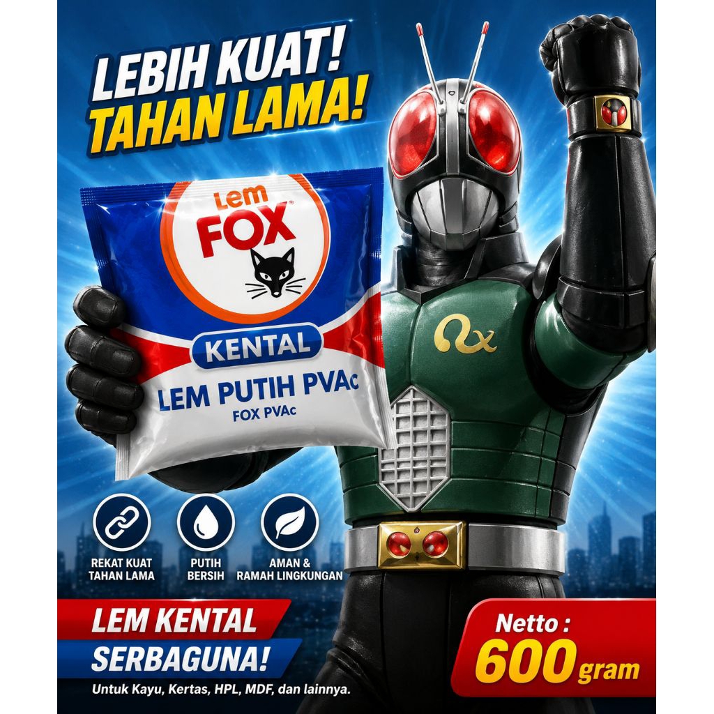 Lem fox bungkus biru 600gr