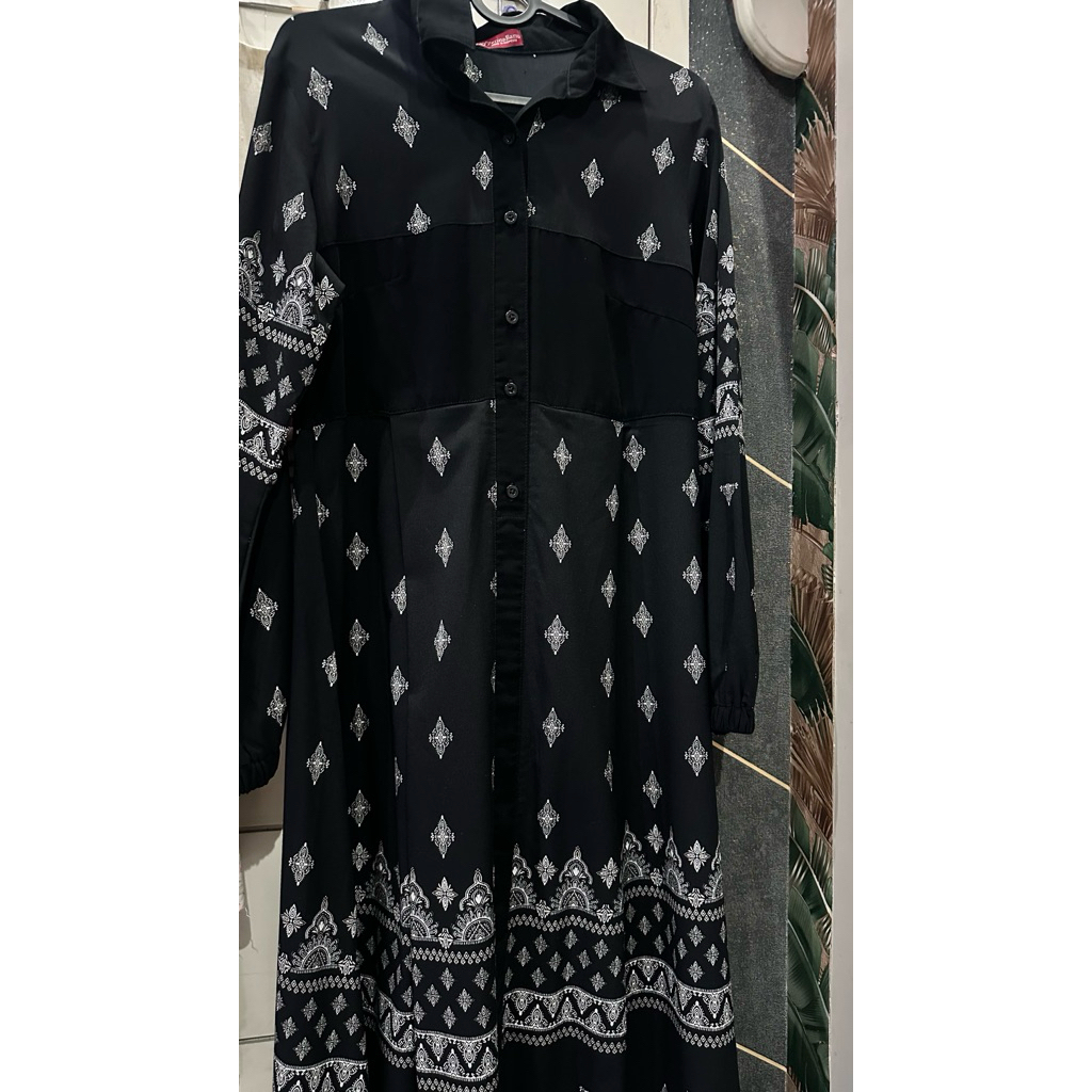 gamis abaya zerina banu black dress M