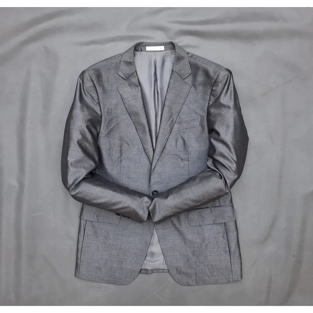 j49/comodo/size M/ jas slimfit pria mewah silver glossy sangat cocok untuk acara formal/jas mc/jas n