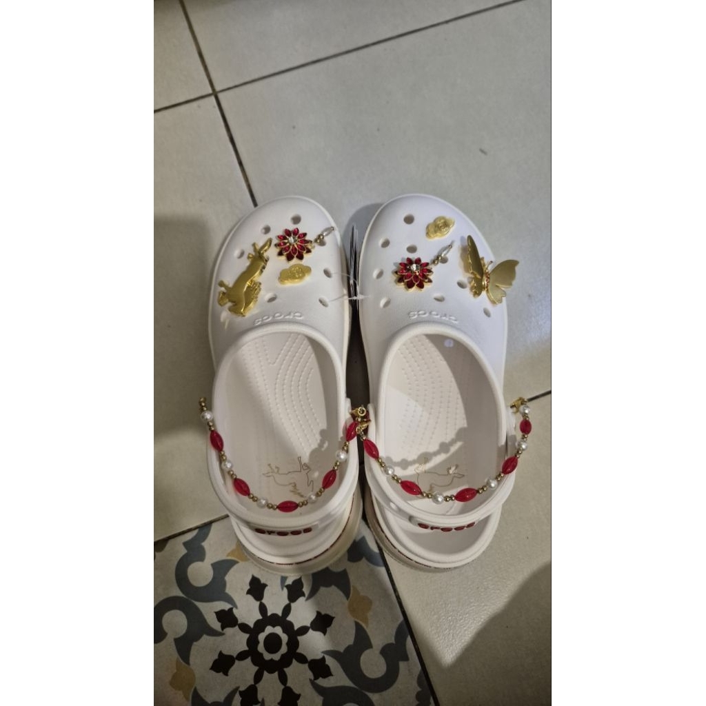 Original Crocs Classic Stacked Crimson Gallop Unisex/Sandal Crocs/Anti-air/Sandal Kodok/Crocs Asli/C