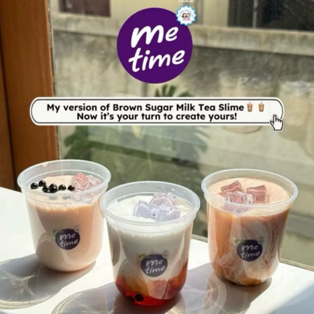 Me Time (Brown Sugar Boba Milk Tea) by Slime Toddler | Mix Slime Tofu 150ml & Slime Jiggly 150ml | S