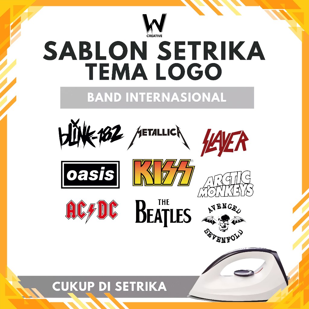 Sablon Setrika DTF Satuan Logo Band Siap Press Setrika