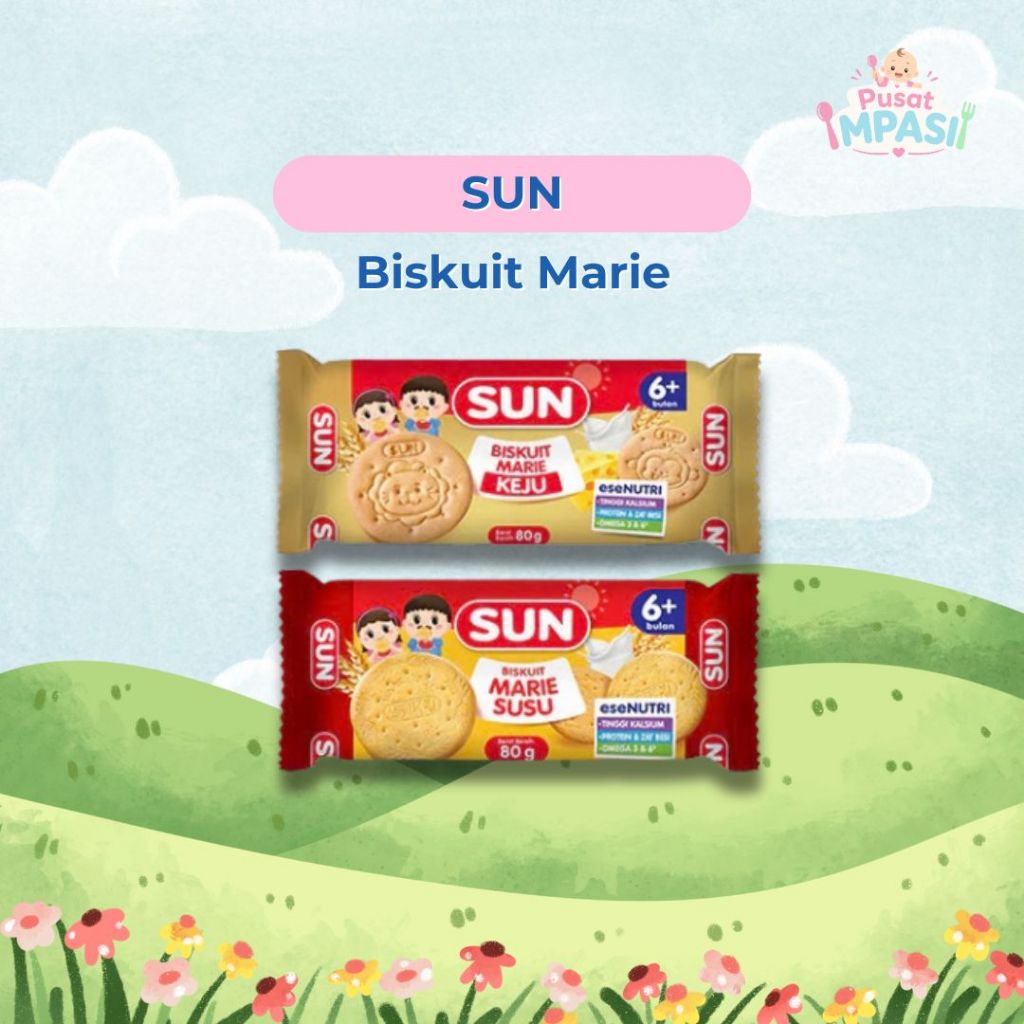 Sun Biskuit Marie Susu - Marie Keju - Cemilan Mpasi Bayi Anak