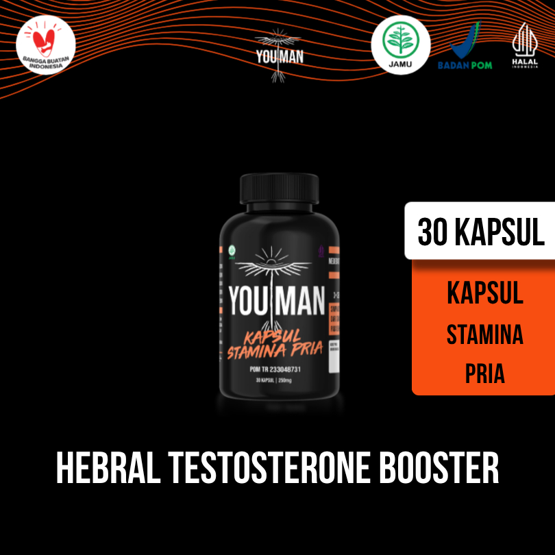 YOUMAN HERBAL TESTOSTERONE BOOSTER - Suplemen Herbal (30 Kapsul)