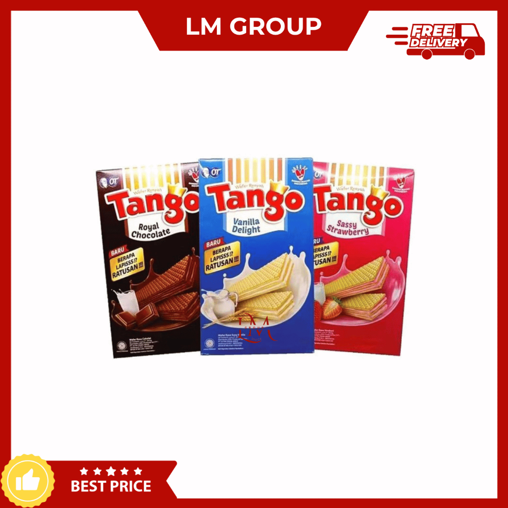 Tango Wafer Rasa Vanilla/Coklat/Strawberry 1 Box isi 20 pcs @7gr