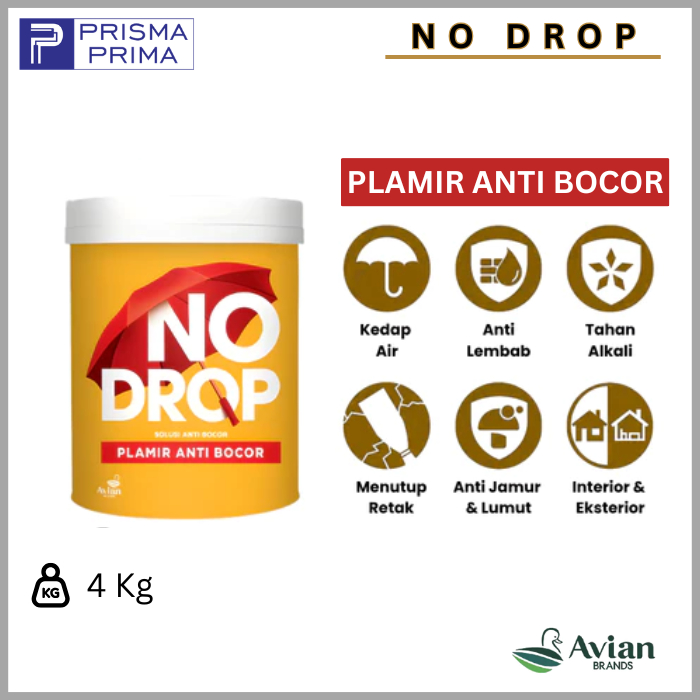 No Drop Plamir Dempul Tembok Dinding Anti Bocor Kaleng 1 Kg