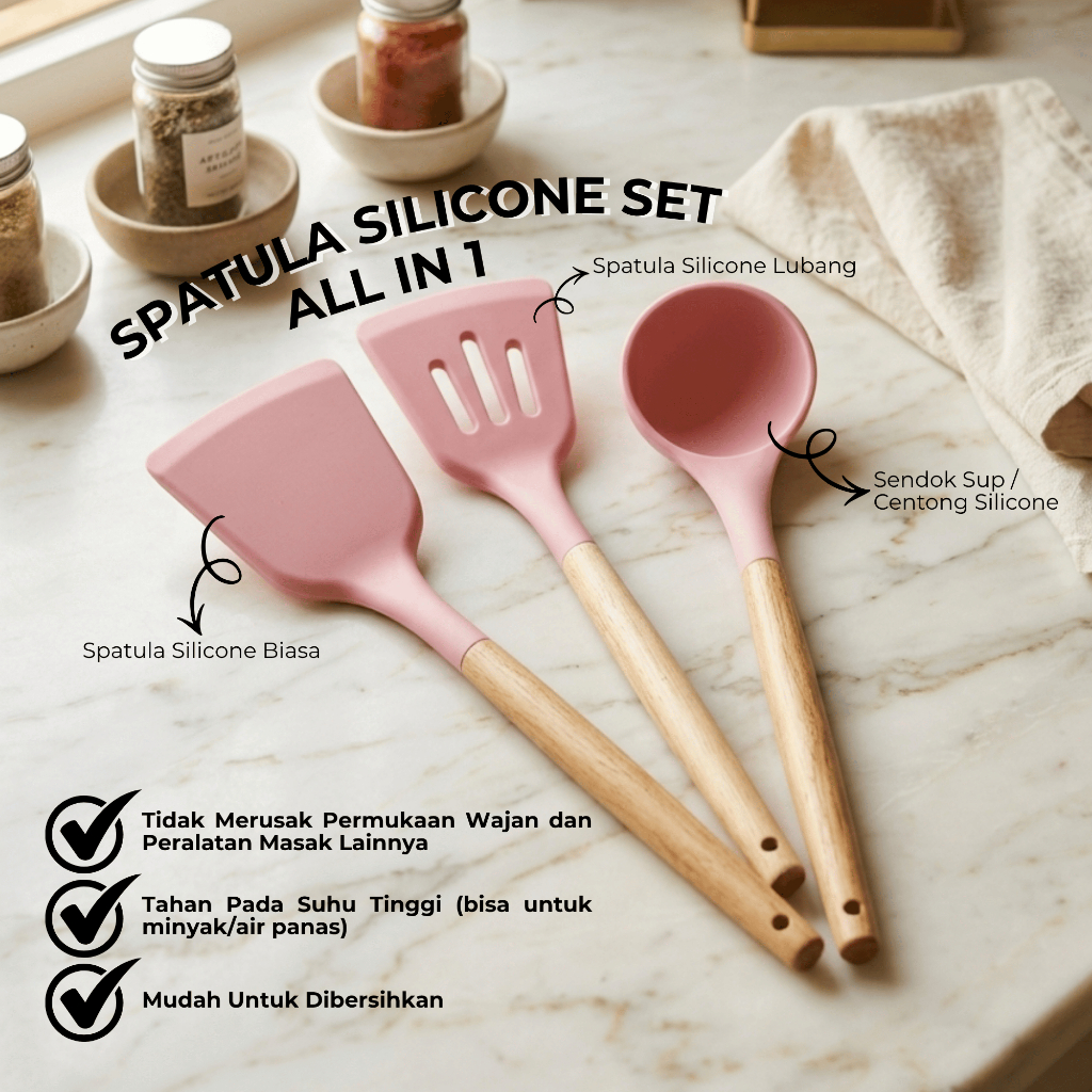 Spatula Silikon Set - Spatula Silicone - Eros Silikon Set - Ganom