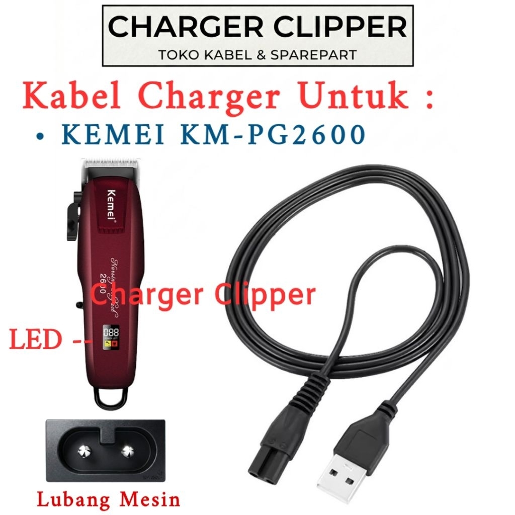 Kabel Kemei PG2600 KM2600 Kabel Mesin Cukur Kemei