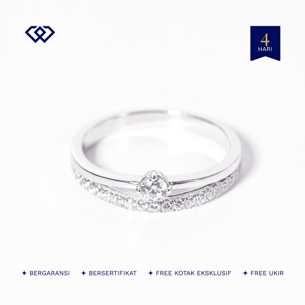 Winata Jewelry Cincin Single Perak Silver Cewek