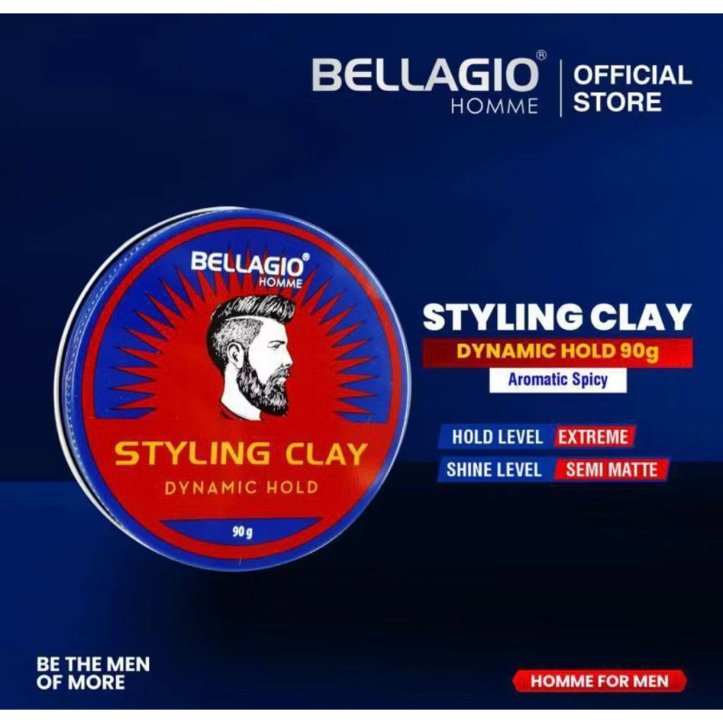 [100% Original] - BELLAGIO Homme Styling Clay Dynamic Hold Pomade