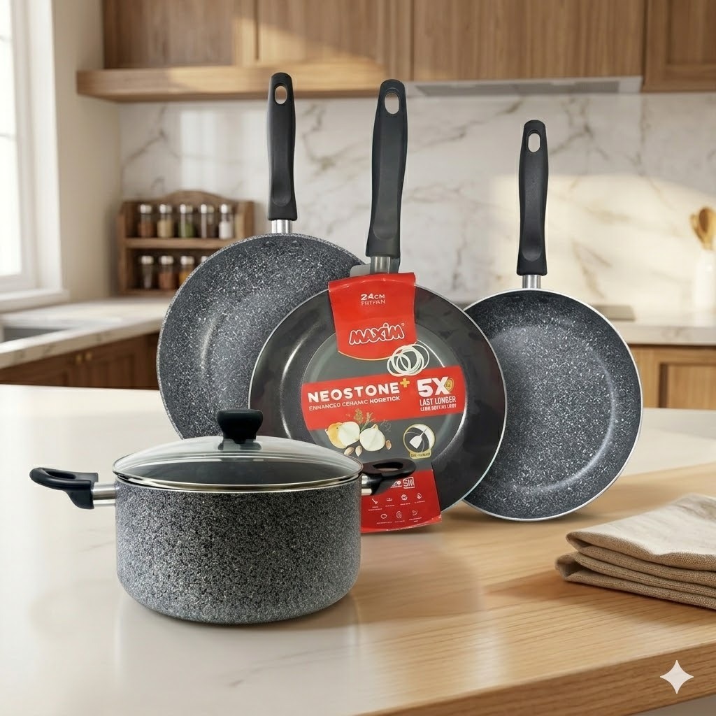 Set Maxim Neostone Plush Enhanced Ceramic Nonstick /Maspion Maxim Neostone Dutch Oven 20cm (Panci Ke