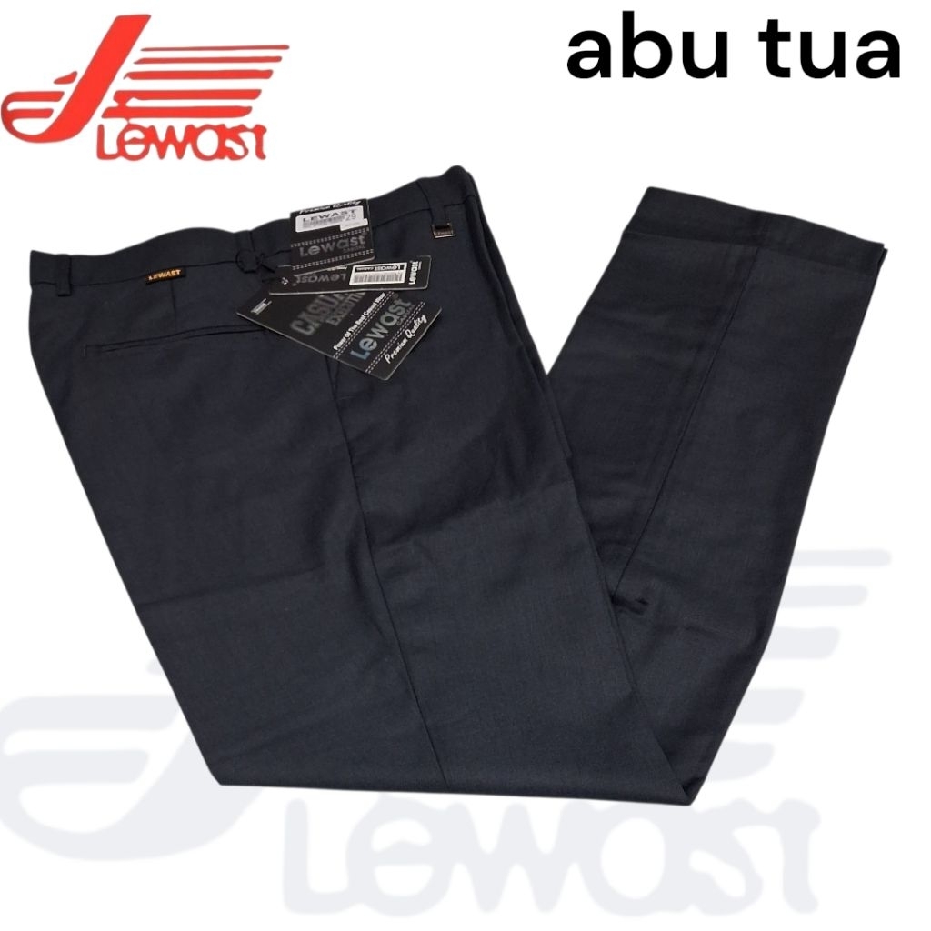 Celana dasar lewast Formal Slimfit Pria Hitam - Bahan Wool Premium, Anti Kusut, Nyaman Dipakai