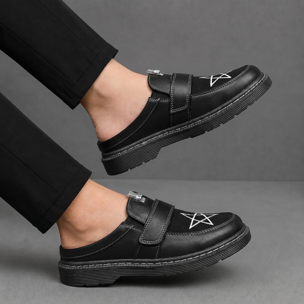 Sandal Sepatu Pria Slop Selop Docmart Slide Hitam Pria
