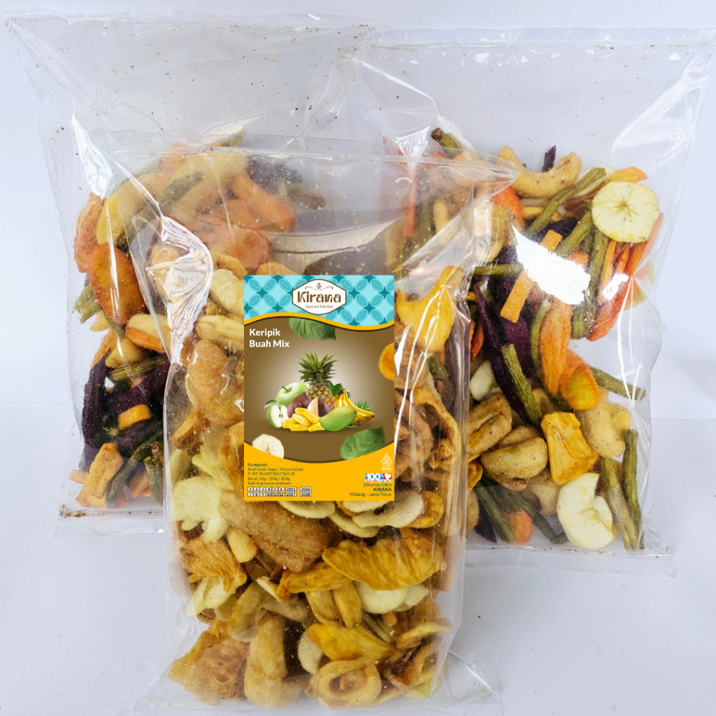 Kirana Snack Grosir - Keripik Mix Buah/Keripik Mix Sayur/Keripik Mix Buah&Sayur 200 Gram