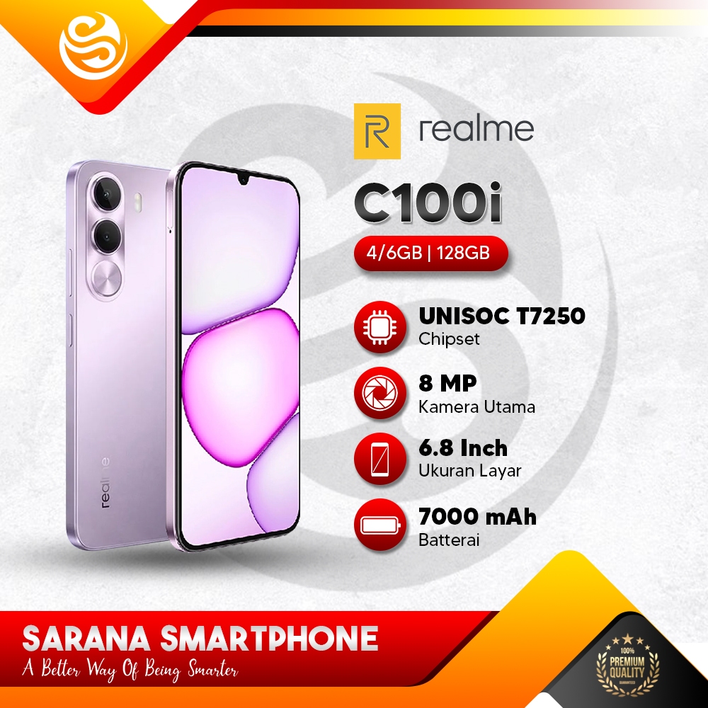 Realme C100i 4/128GB 6/128GB NFC 7000mAh Android 16 HP Murah Original Garansi Resmi