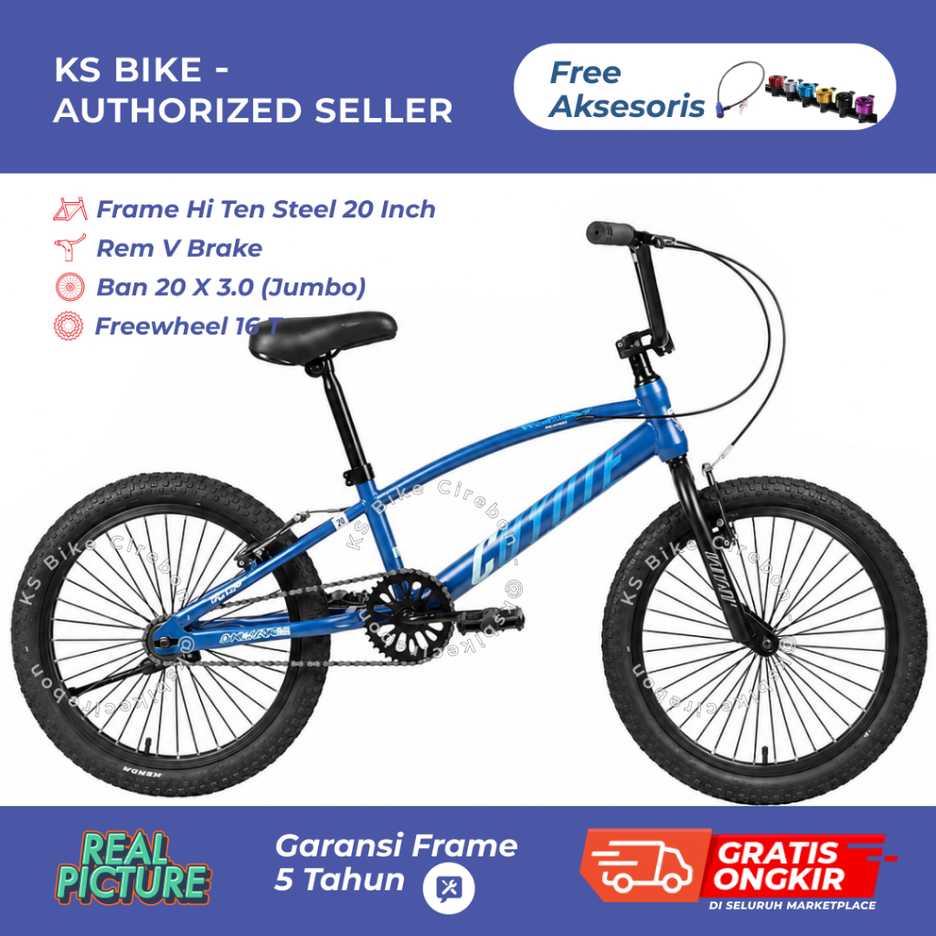Sepeda BMX 20 Inch COYOTE Neon 100 by Element Bike Sepeda Anak Remaja BMX 20 Ban 20x2.125 Rem Tromol