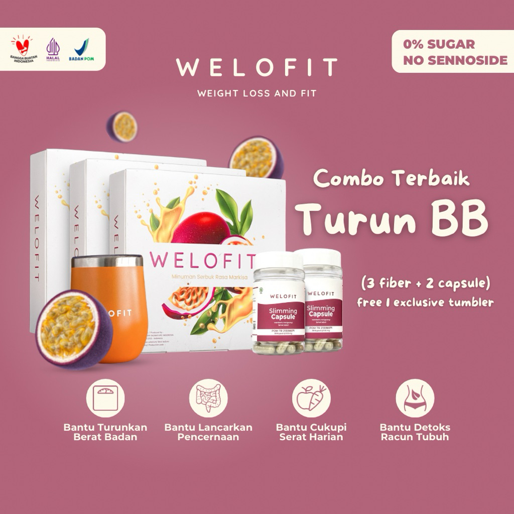 3 Box Welofit Fiber + 2 Botol Welofit Capsule