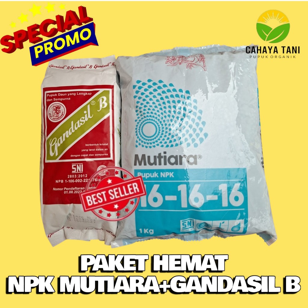 Paket HematPupuk Gandasil B Kemasan 500 Gram+Pupuk Mutiara Npk 161616 1KG Bisa cod