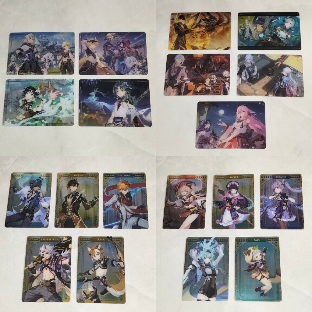 Genshin metal card Zhongli Venti Kaeya Xiao mondstadt inazuma