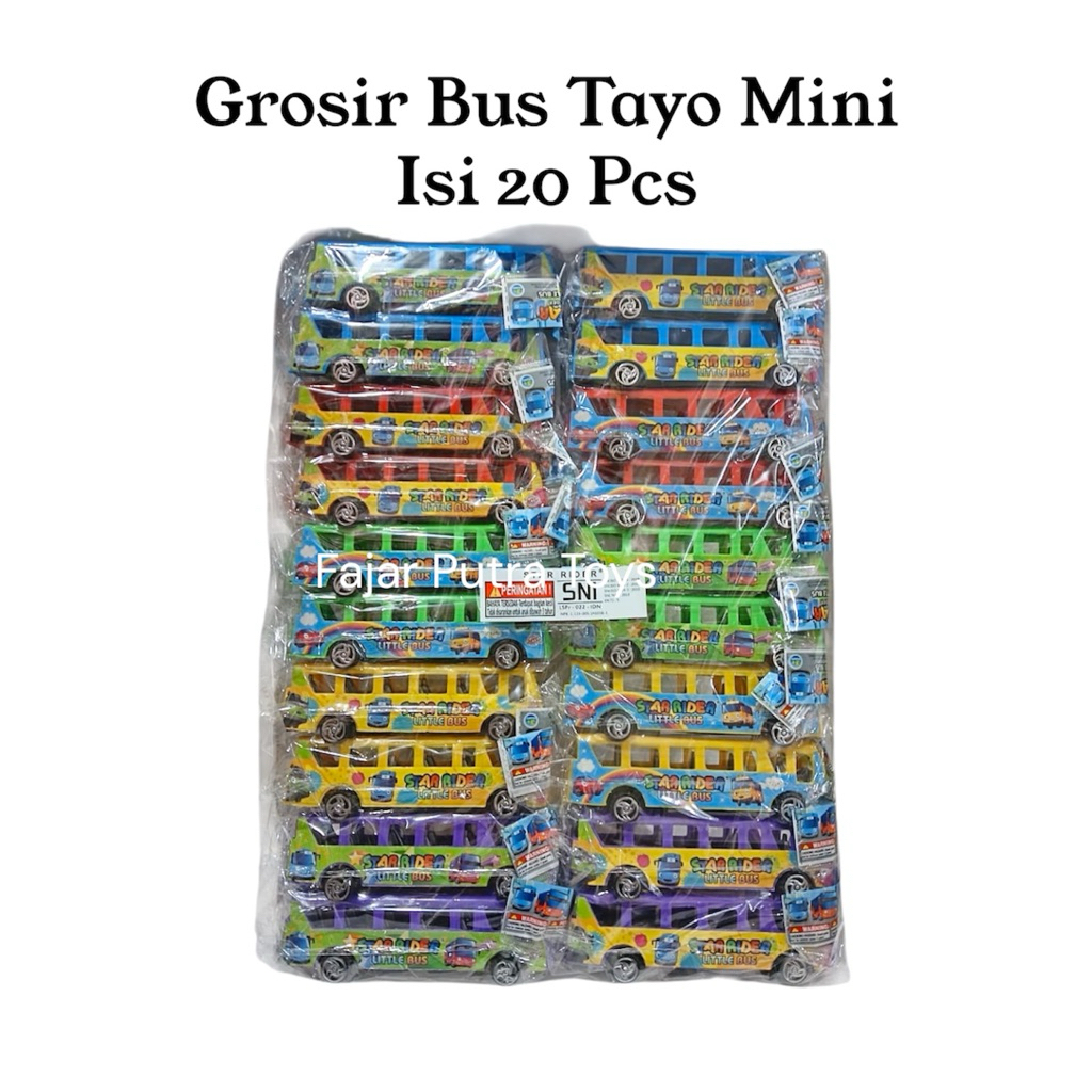 MTC TOYS Grosir Mainan Bus Tayo Mini Isi 20 Pcs / Pack