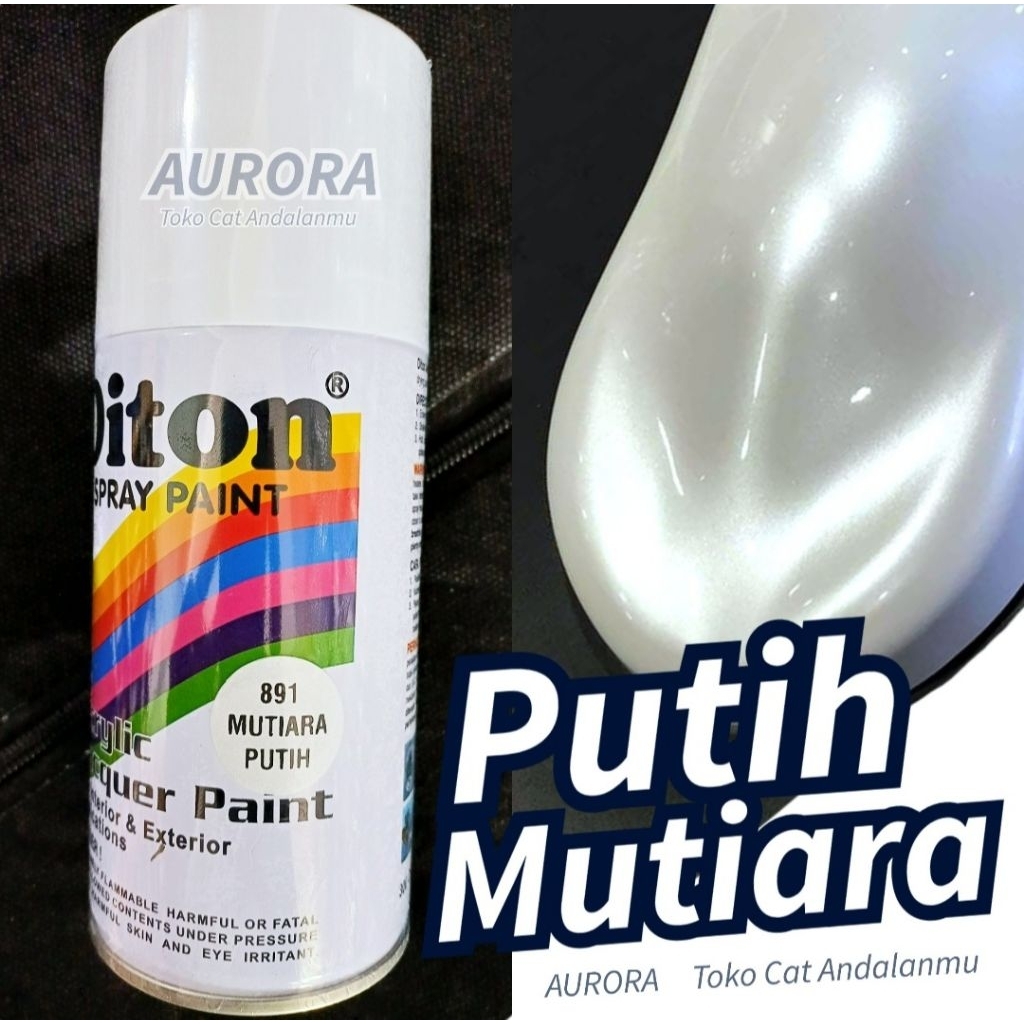 Pilok Diton Mutiara Putih 891 Pearl White Metallic 300ml Cat Semprot Putih Metalik Lembayung