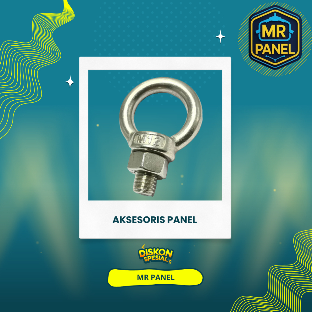 Baut Mata Angkat UK M12 SUS [Stainless] (Lifting Eye Bolt) dengan mur (Premium)